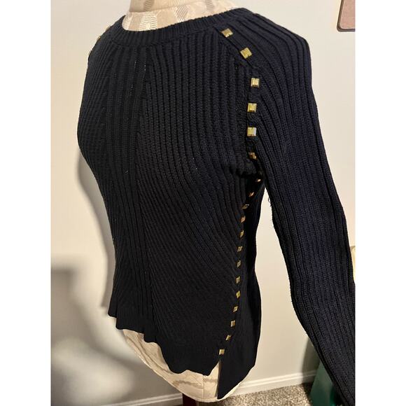 Michael Kors Long Sleeve Studded Crewneck Sweater Medium - Picture 3 of 7